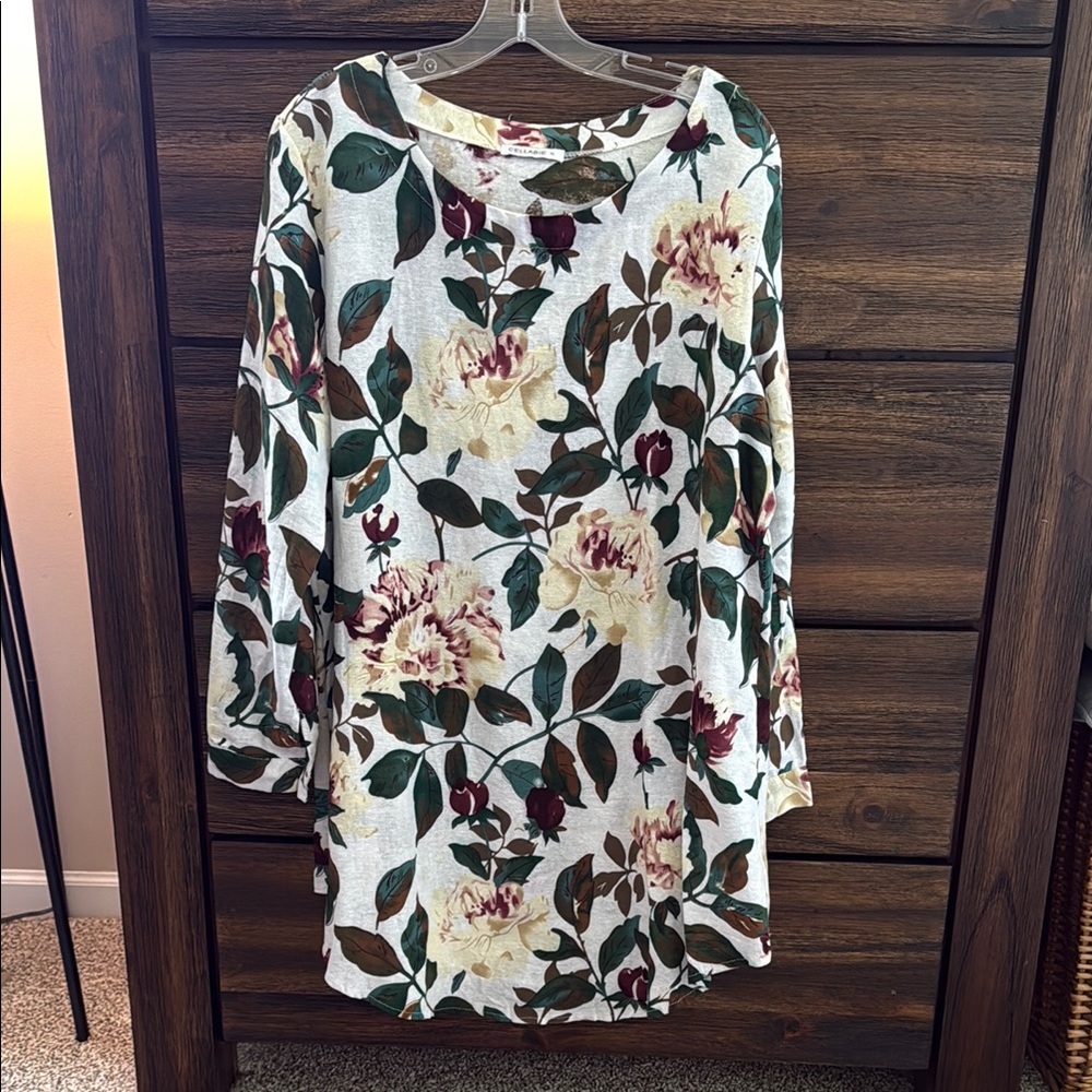 Floral Long Sleeve Women's Tunic